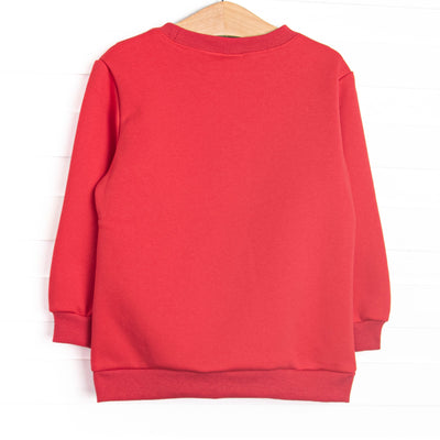 Collectible Christmas Embroidered Sweatshirt, Red