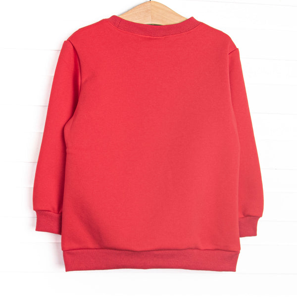 Collectible Christmas Embroidered Sweatshirt, Red