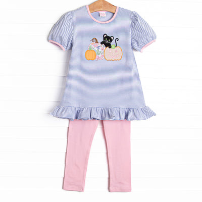 Purr-fect Patch Applique Legging Set, Purple