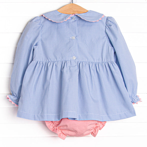 Zoo Park Pals Smocked Diaper Set, Blue