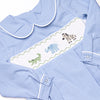 Zoo Park Pals Smocked Boy Bubble, Blue