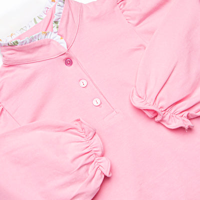 Fall Frenzy Ruffle Neck Skirt Set, Pink