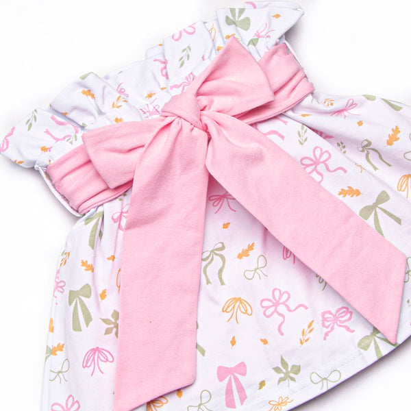 Fall Frenzy Ruffle Neck Skirt Set, Pink
