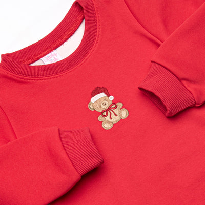 Collectible Christmas Embroidered Sweatshirt, Red