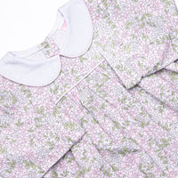 Gingham Gardenias Legging Set, Pink
