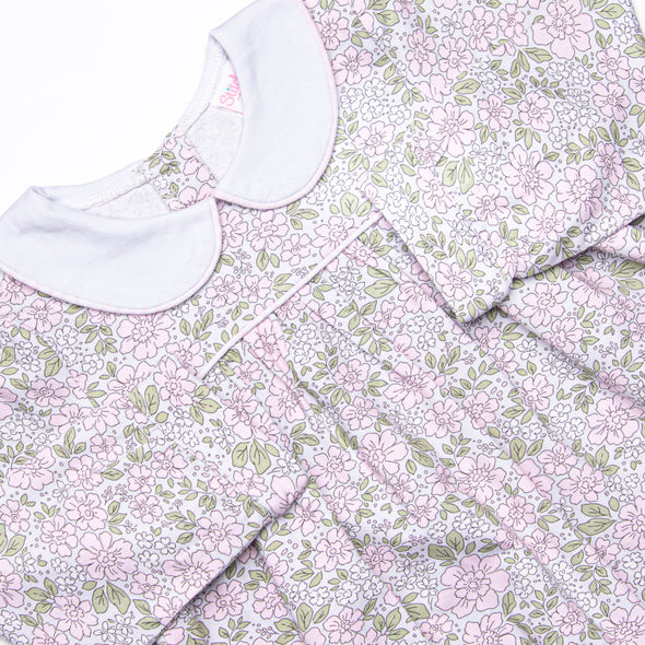 Gingham Gardenias Legging Set, Pink