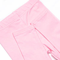 Delightful Days Elastic Smocked Scalloped Collar Legging Set, Pink