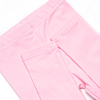 Delightful Days Elastic Smocked Scalloped Collar Legging Set, Pink