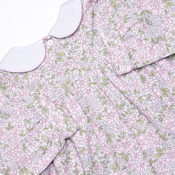 Gingham Gardenias Legging Set, Pink