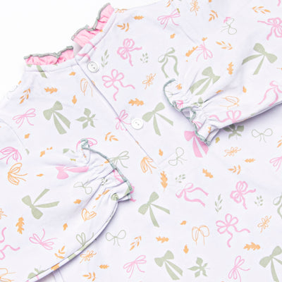 Fall Frenzy Ruffle Neck Pocket Bubble, Pink
