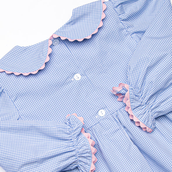 Zoo Park Pals Smocked Diaper Set, Blue