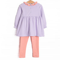 Little Boo Thing Applique Legging Set, Purple