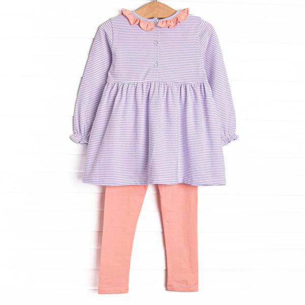 Little Boo Thing Applique Legging Set, Purple