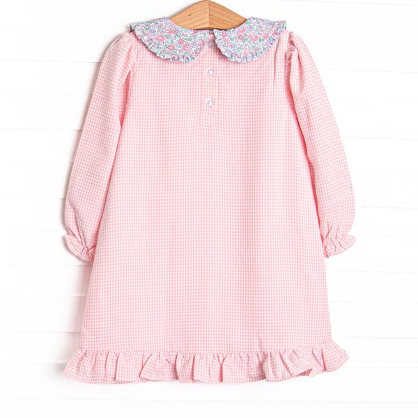 Pretty Pretty Pumpkin Applique Collared Dress, Pink