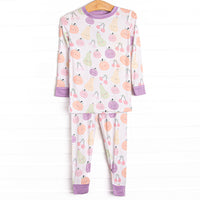 Fruit Snack Friends Bamboo Pajama Set, Purple
