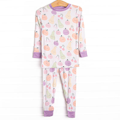 Fruit Snack Friends Bamboo Pajama Set, Purple