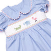 Zoo Park Pals Smocked Legging Set, Blue