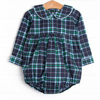 Campbell Long Sleeve Bubble, Navy Plaid