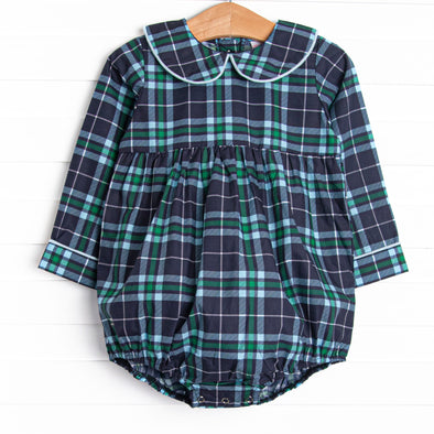 Campbell Long Sleeve Bubble, Navy Plaid
