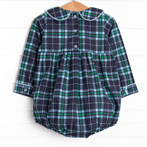 Campbell Long Sleeve Bubble, Navy Plaid