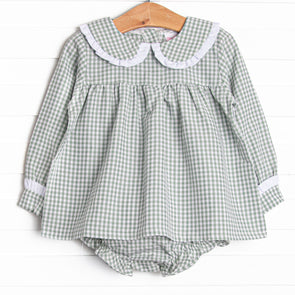 Reed Diaper Set, Green Gingham