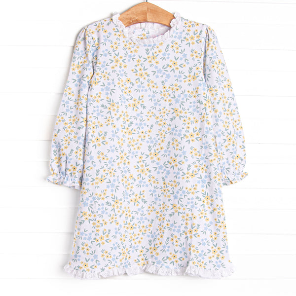 Sage Seasons in the Sun  Long Sleeve Dress, Yellow