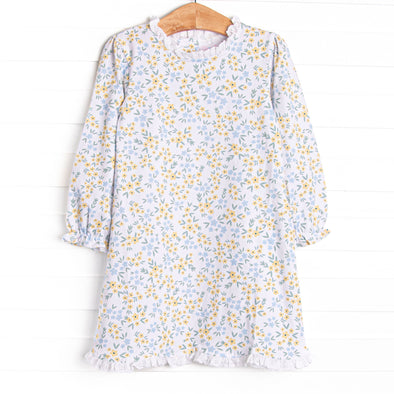 Sage Seasons in the Sun  Long Sleeve Dress, Yellow