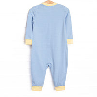 Luca Romper, Yellow and Medium Blue Stripe