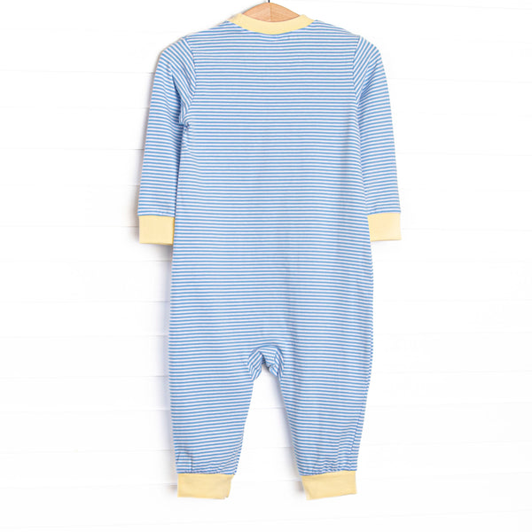 Luca Romper, Yellow and Medium Blue Stripe