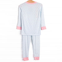 Blue Sky Berries Bamboo Pajama Set, Blue