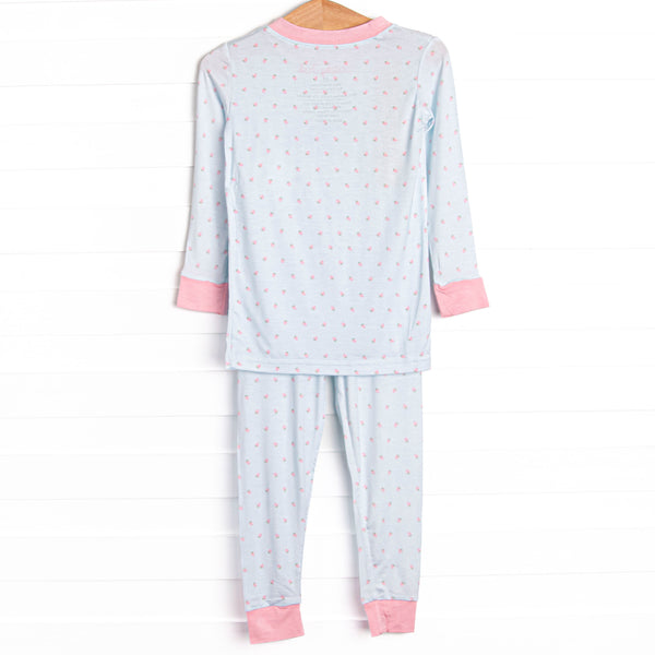 Blue Sky Berries Bamboo Pajama Set, Blue