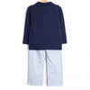 Levi Pant Set, Navy and Light Blue Stripe