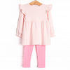 Wrapped in Ribbons Applique Legging Set, Pink