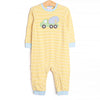 Caution Construction Applique Romper, Yellow