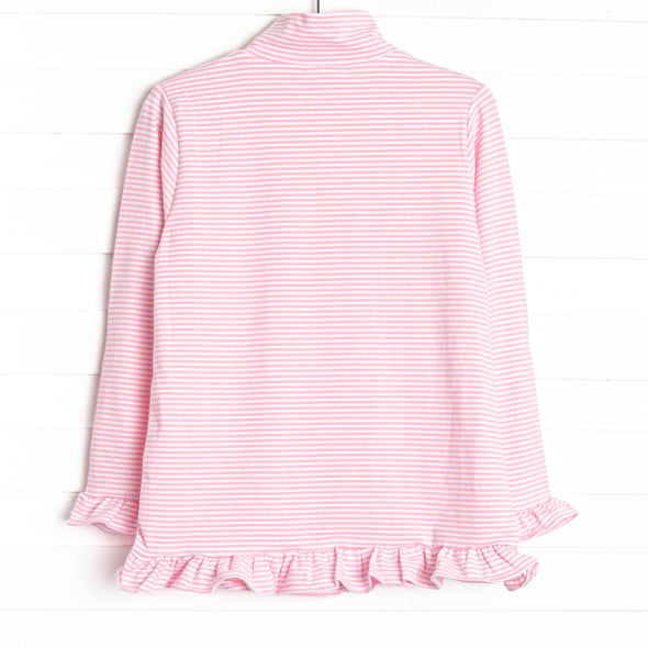 Tulip Bloom Embroidered Pullover, Pink