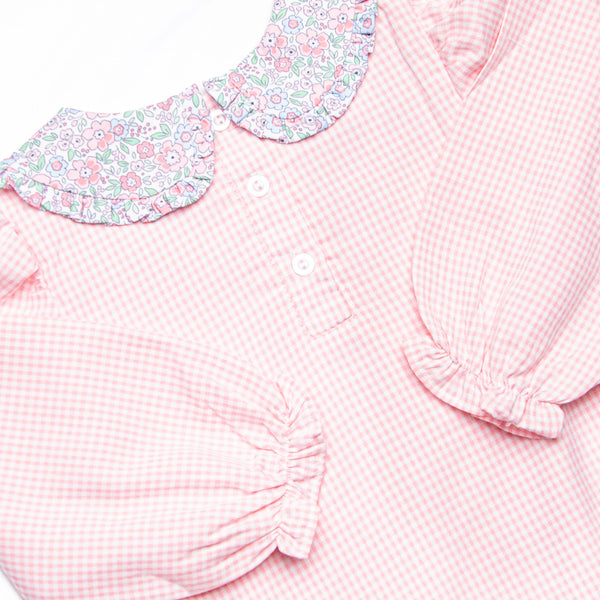 Pretty Pretty Pumpkin Applique Collared Dress, Pink