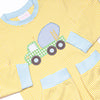 Caution Construction Applique Romper, Yellow
