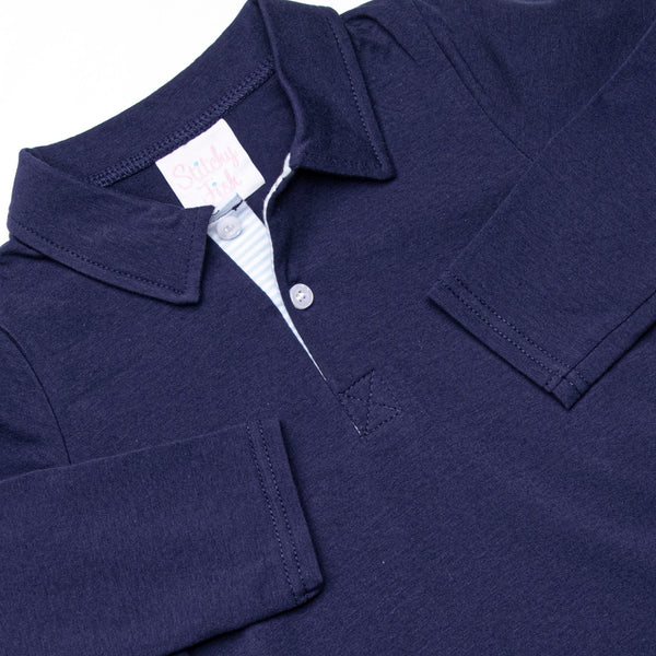 Levi Pant Set, Navy and Light Blue Stripe