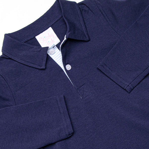 Levi Pant Set, Navy and Light Blue Stripe
