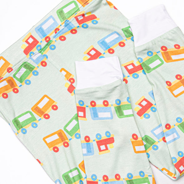 Railcar Rest Bamboo Pajama Set, Green