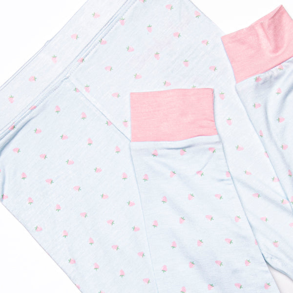 Blue Sky Berries Bamboo Pajama Set, Blue