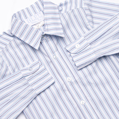 Bleu: Conrad Button-Up Shirt, Blue Stripe