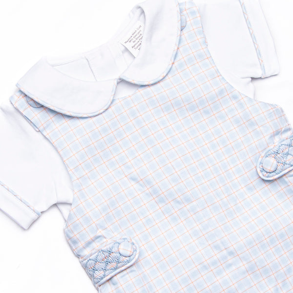 Bleu: Theodore Smocked Shortall, Blue Plaid