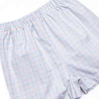 Bleu: Theodore Smocked Short Set, Blue Plaid
