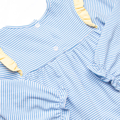 Bonnie Legging Set, Yellow and Medium Blue Stripe