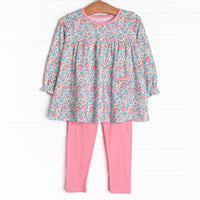 Fan Favorite Florals Legging Set, Pink