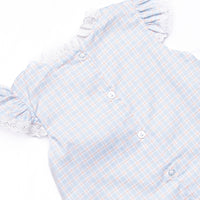 Bleu: Greer Embroidered Dress, Blue Plaid