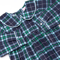 Campbell Long Sleeve Bubble, Navy Plaid