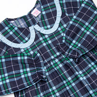 Campbell Long Sleeve Diaper Set, Navy Plaid
