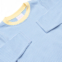 Charles Long Sleeve Pant Set, Yellow and Medium Blue Stripe
